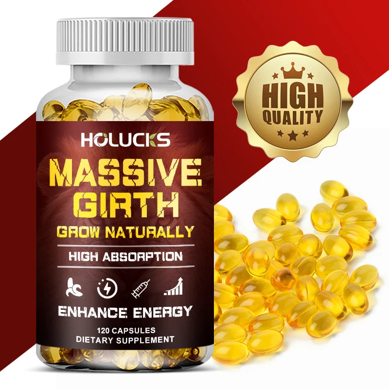 Massive Girth Male Boost Capsules, with Maca Root, Natural Energizer, Support Daily Energy, Stamina & Overall Wellness for Men