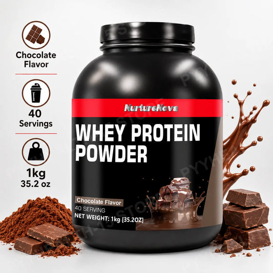 NurtureNova Whey Protein Powder Build Muscle Sport Support  Vanilla Flavor Strawberry Chocolate Matcha Banana Lemon 40 Servings